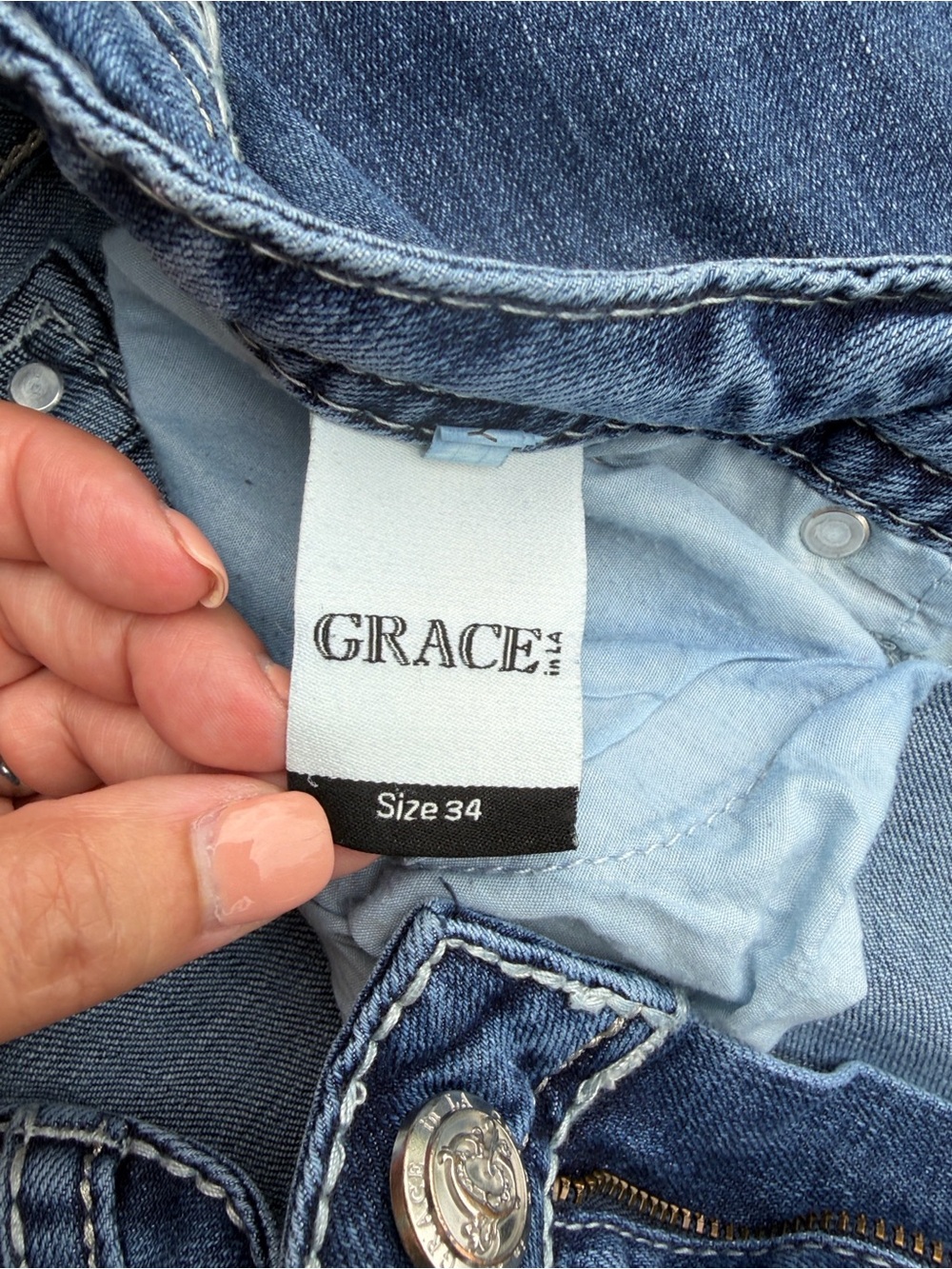 Grace in LA boot cut blue jeans size 34 - Picture 5 of 6